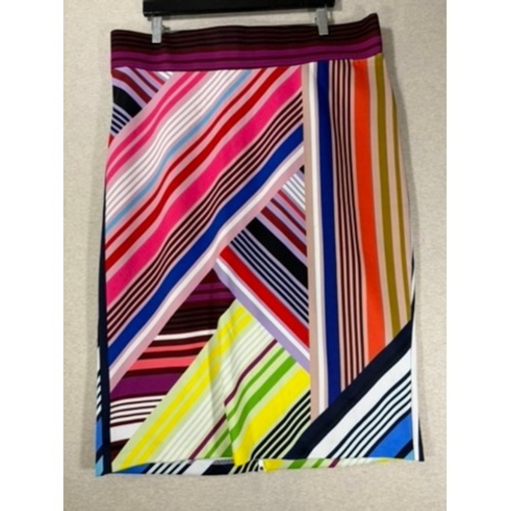 Eloquii Pencil Skirt Womens 18 Multicolor Excellent Striped High Waist Stretch